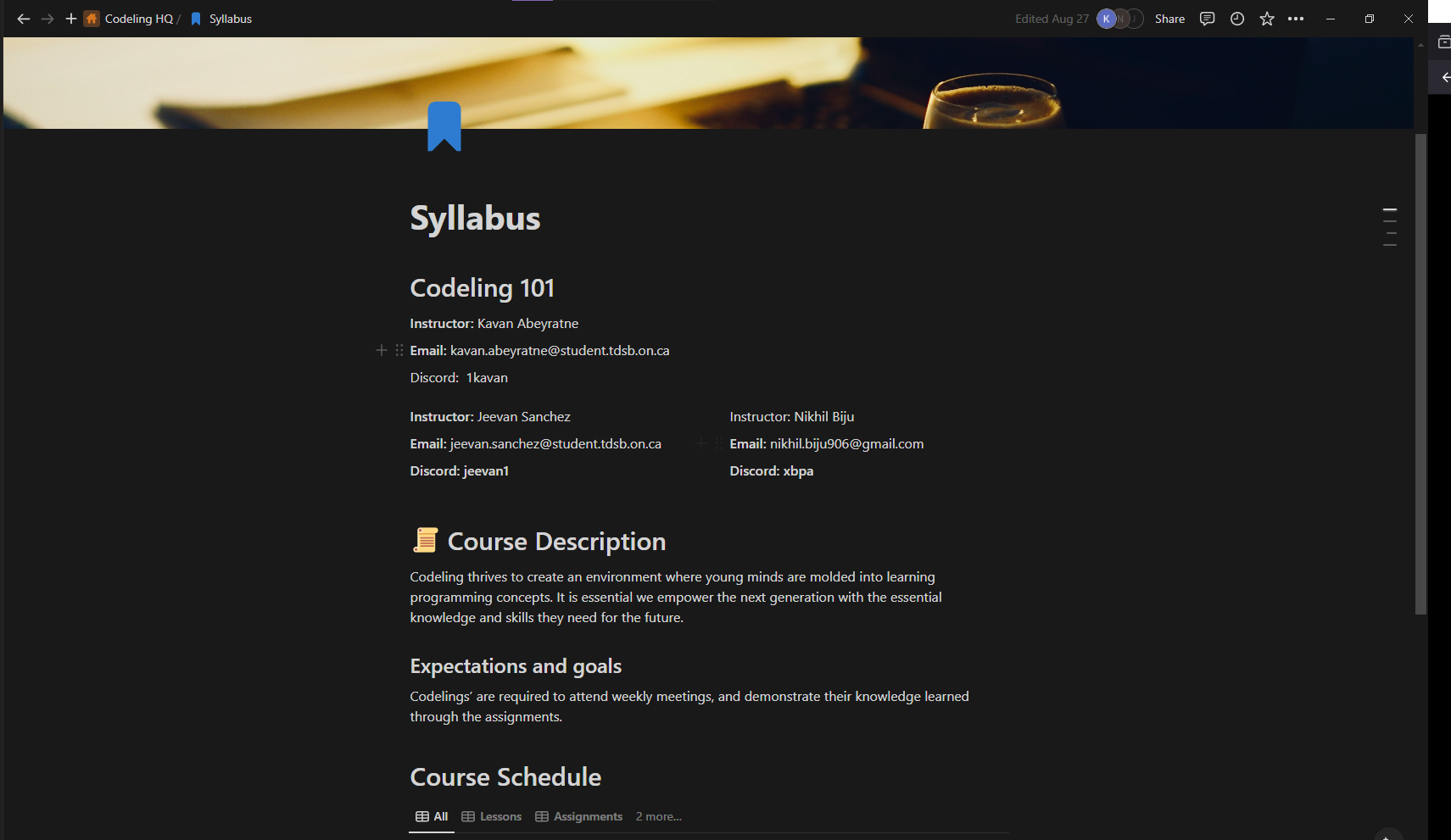 codeling syllabus